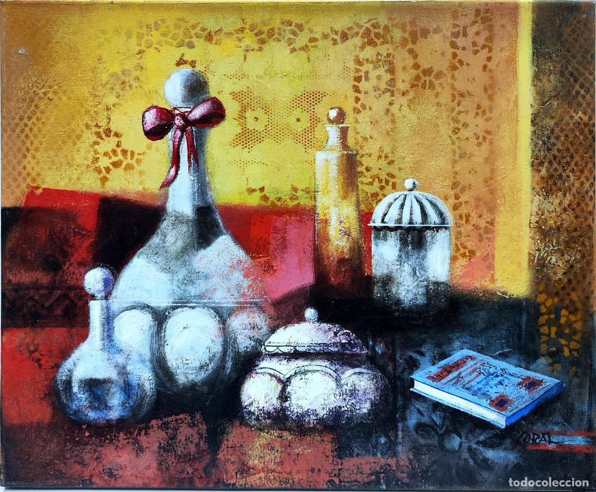 Arte: Naturaleza muerta. Coral Antem. Oleo. 46 x 38 cm