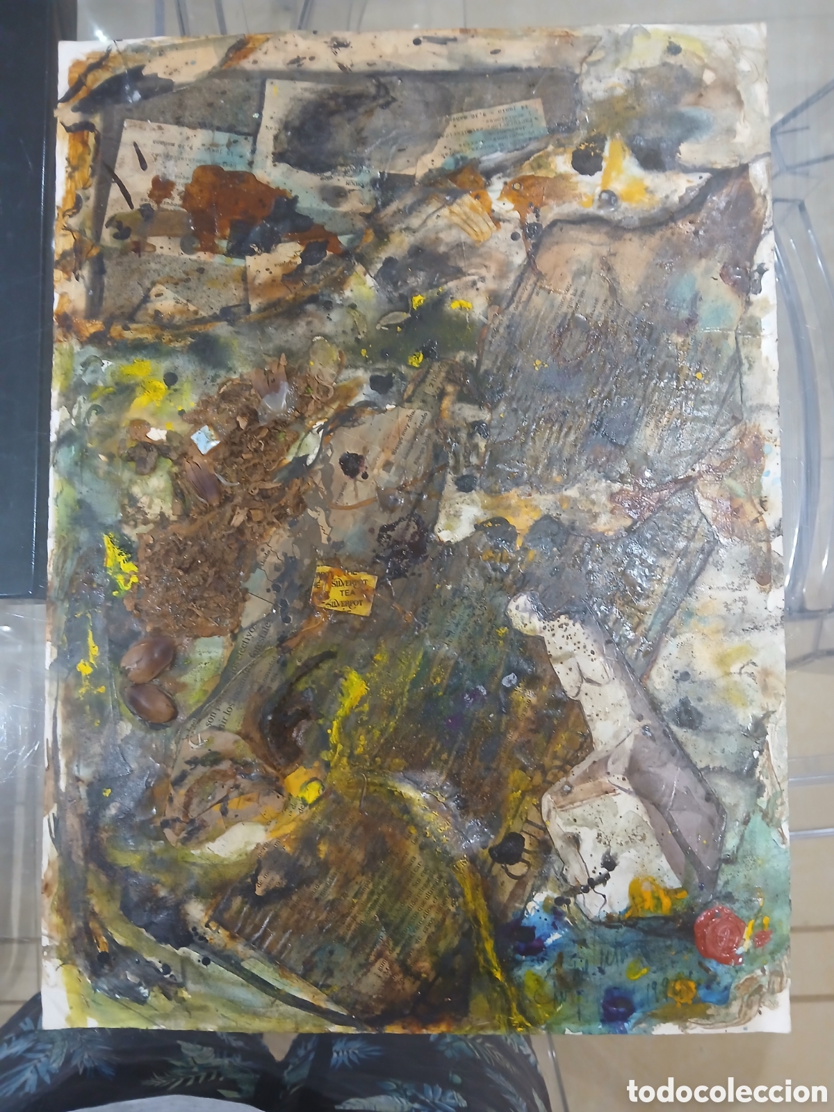 Arte: Pintura sobre papel sin identificar con materia