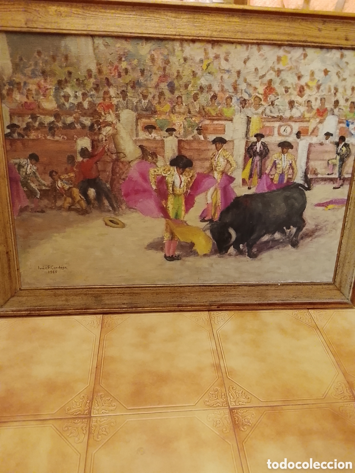Arte: Antiguo ,cuadro firmado .Iv&aacute;n ,.F.Candosa 1969 .Mide 1,16x86 cent .Ver fotos leer descripci&oacute;n .