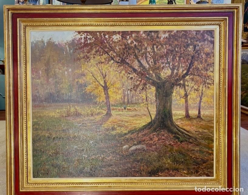 Arte: Maravillosa, pintura, oto&ntilde;al firmada
