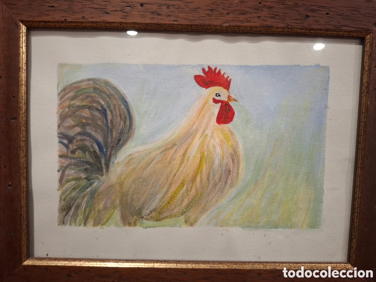 Arte: Cuadro al oleo pareja de gallinitas 35x27 - Foto 4