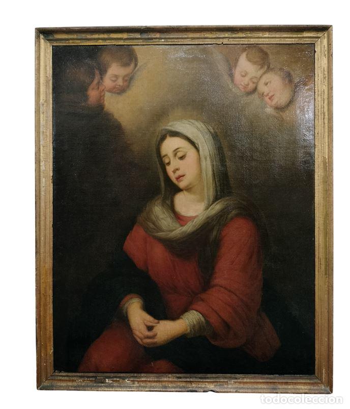 Arte: VIRGEN DE LAS ANGUSTIAS. AN&Oacute;NIMO DE ESCUELA SEVILLANA. &Oacute;LEO SOBRE LIENZO. ESPA&Ntilde;A. SIGLOS XVII-XVIII