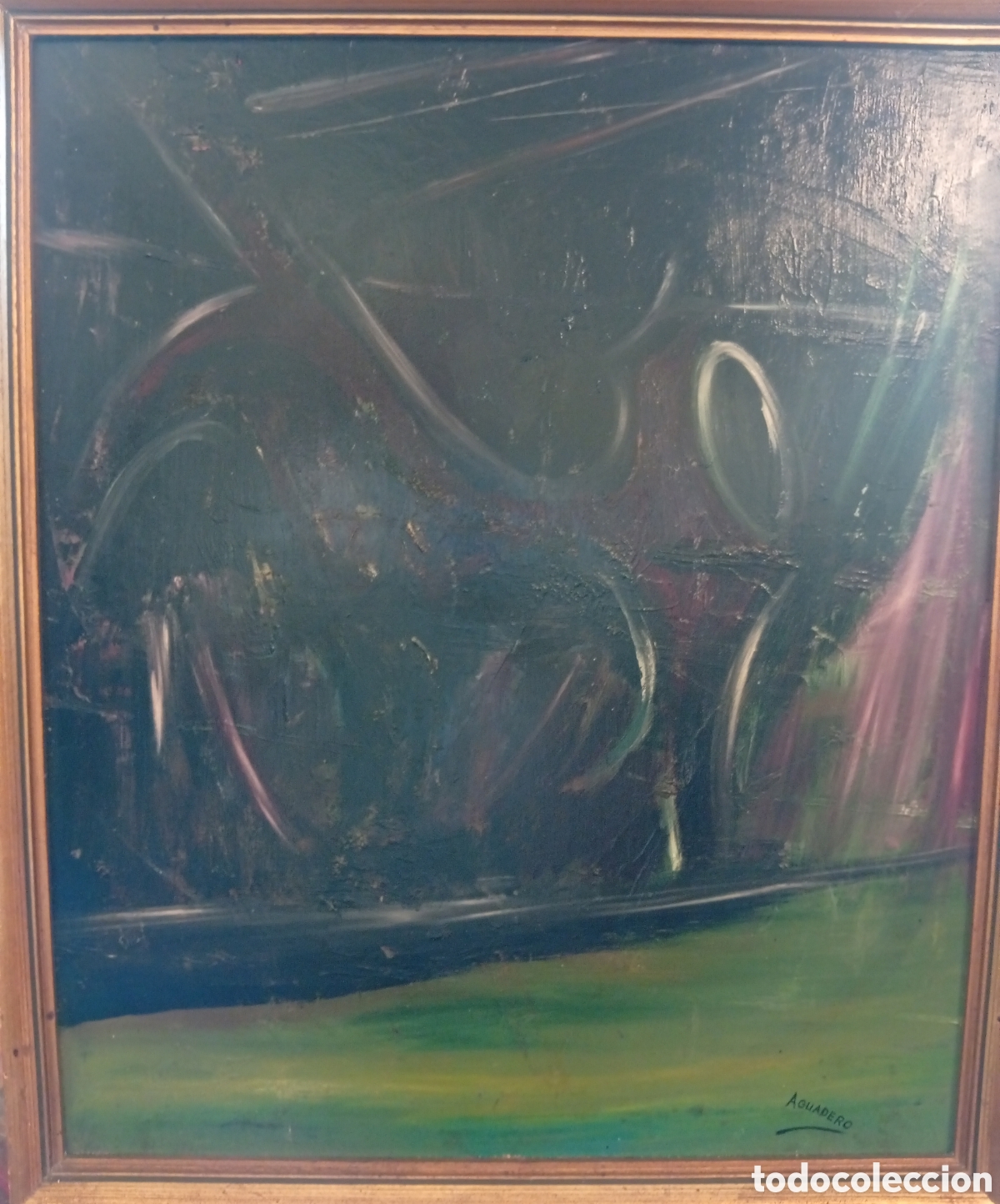 Arte: Pintura gallega oleo lienzo firmado Aguadero
