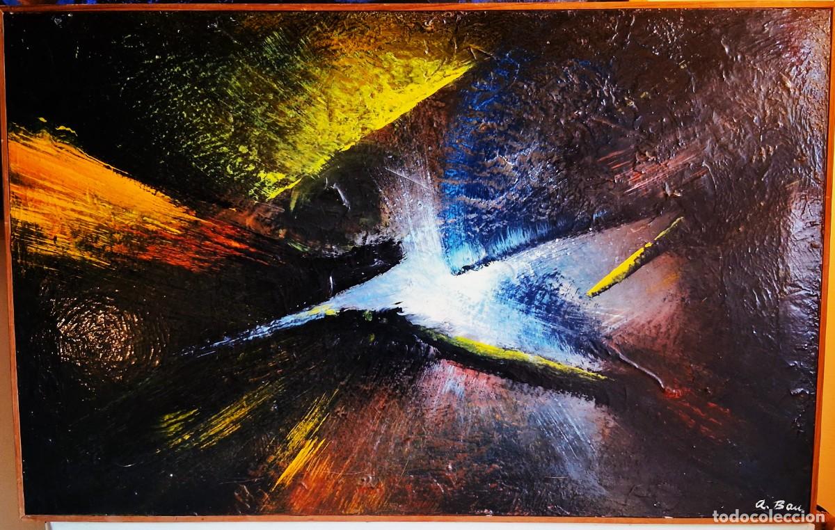 Arte: ASUNCI&Oacute;N BAU FORN (VALENCIA,1935 ?) &rdquo;ABSTRACCION&rdquo; &Oacute;LEO SOBRE LIENZO (50 x 80) A&Ntilde;OS 90