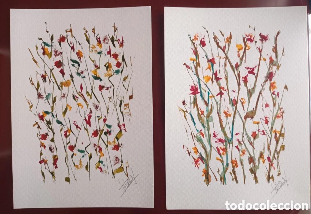 Arte: 2 acuarela original 21x29 cm papel acuarela 300gr (hecho a mano)