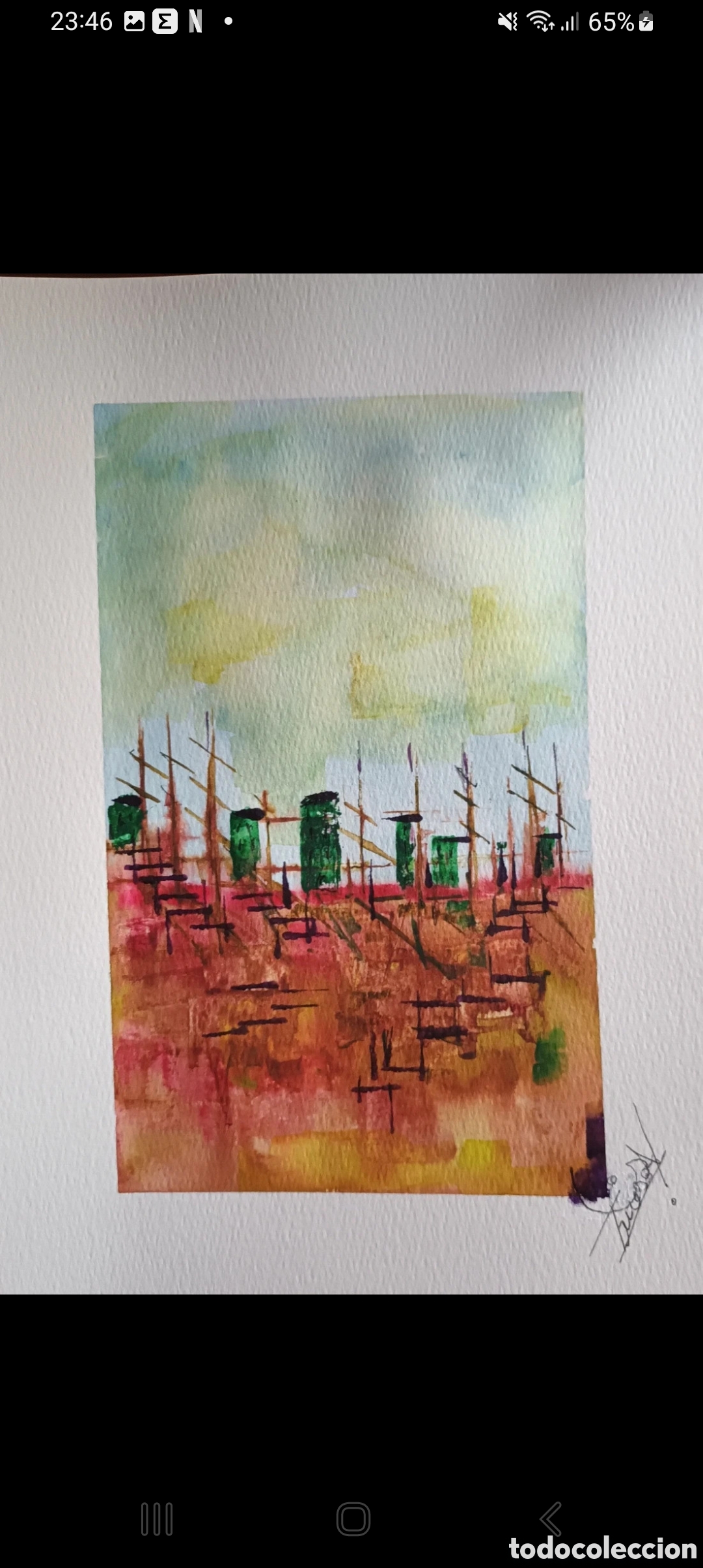 Arte: Acuarela original abstracta 21x29cm original (hecho a mano)