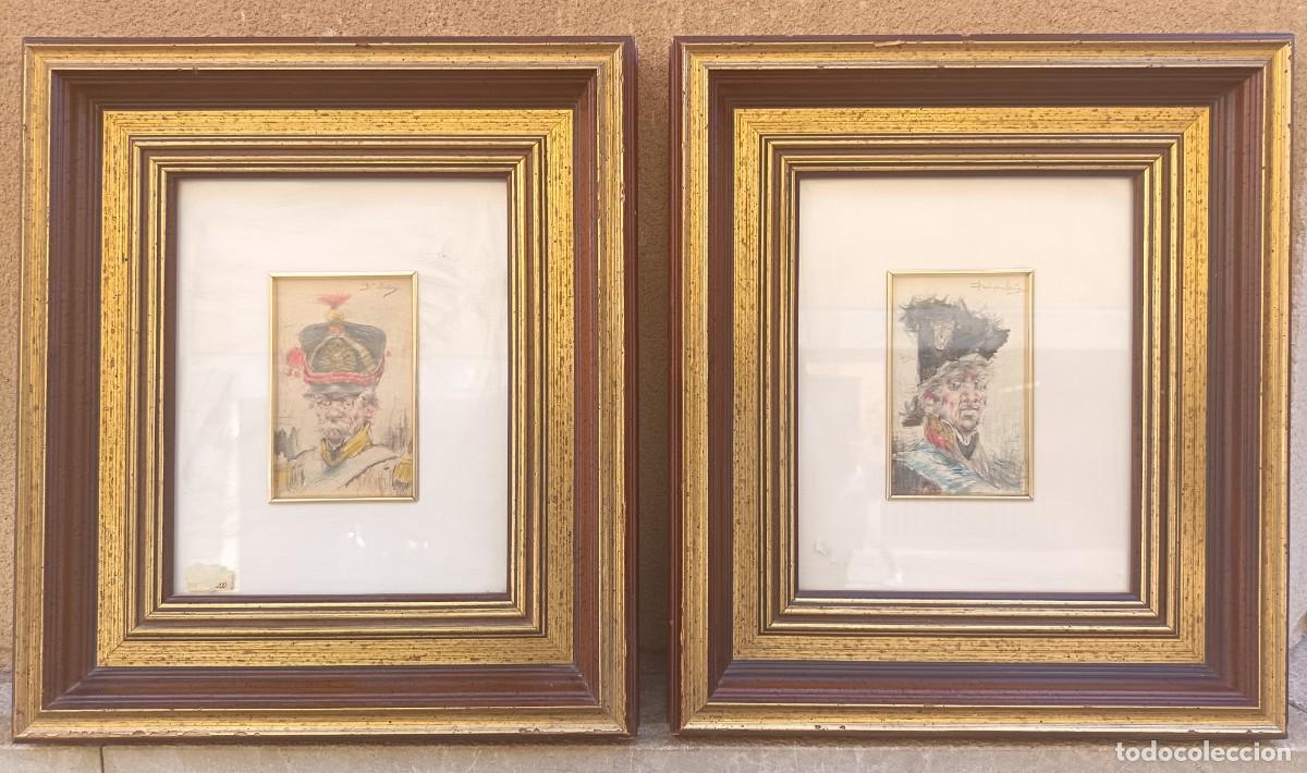 Arte: 2 Cuadros Militares Firmados Domingo Mu&ntilde;oz