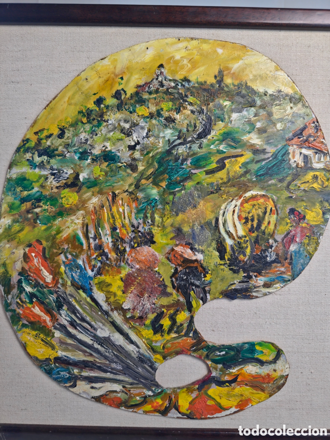 Arte: Paleta de Pintor Firmada C. Soley