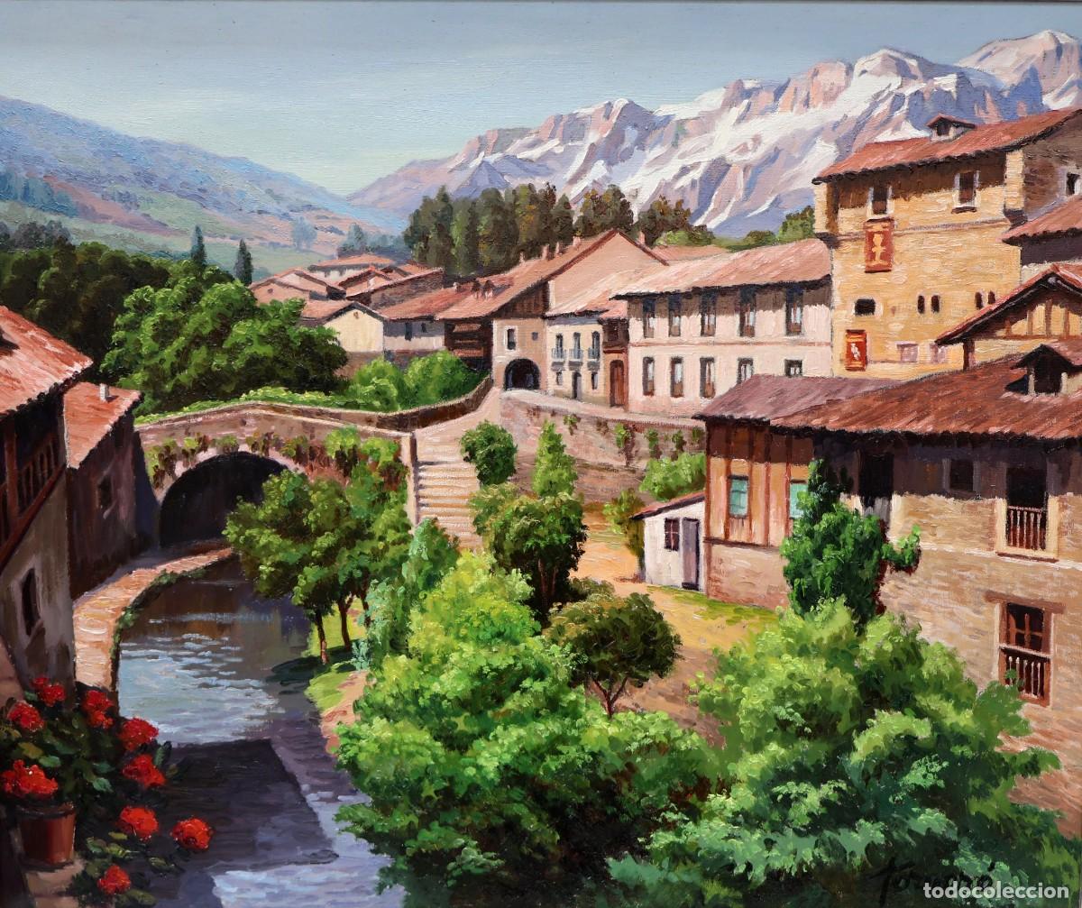 Arte: FRANCESC TORNER&Oacute; G&Oacute;MEZ (1934) OLEO SOBRE TELA. PAISAJE DE POTES (Cantabria)