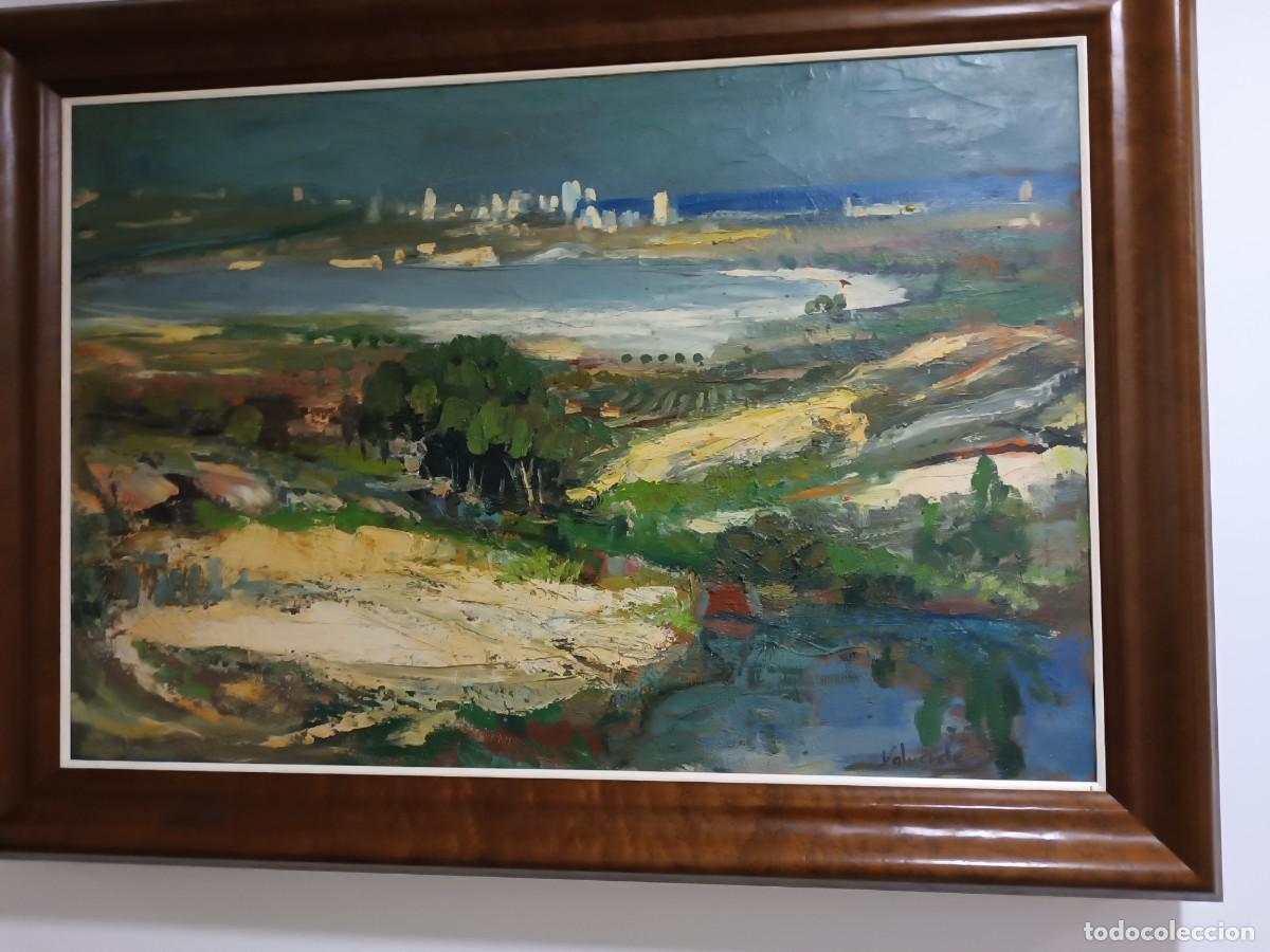 Arte: Oleo del pintor murciano Valverde. Paisaje, &oacute;leo sobre lienzo.