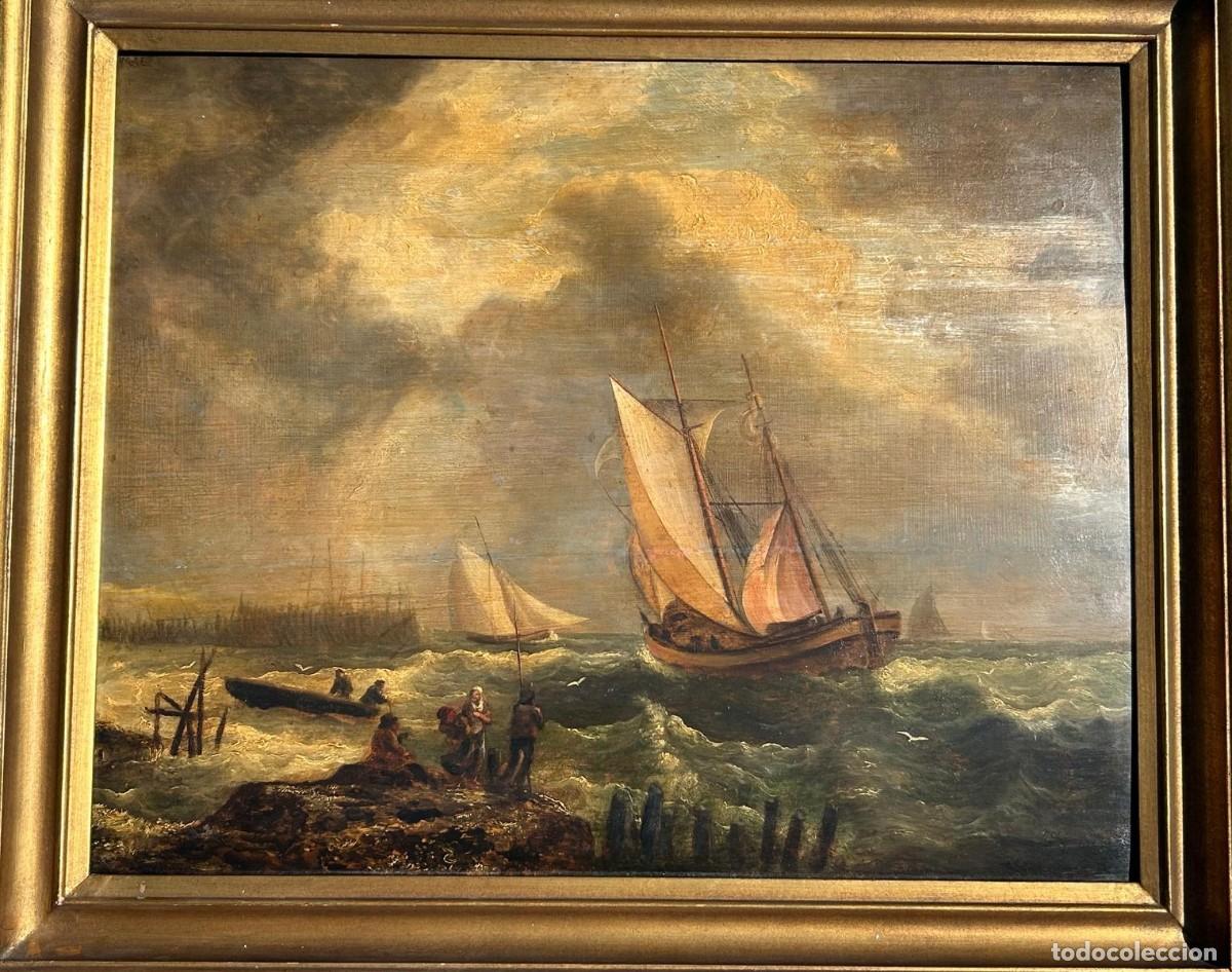 Arte: Excepcional Marina Rom&aacute;ntica Holandesa del Siglo XIX &ndash; C&iacute;rculo de Louis Meijer