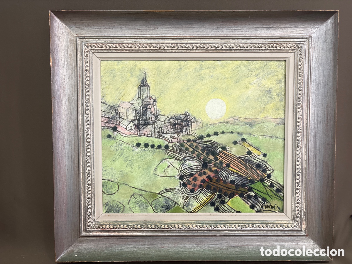 Arte: Antiguo pintura AGUST&Iacute;N &Uacute;BEDA,*SUMISO LATIDO DE LA TARDE*original,a&ntilde;o 1991