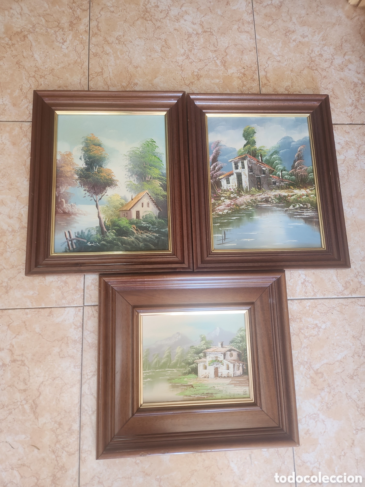 Arte: Lote de 3 los de la foto 40x35 &oacute;leo