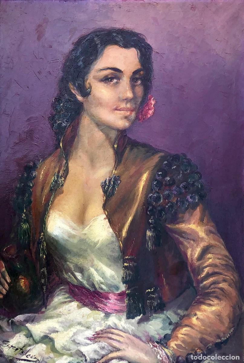 Arte: Espectacular &Oacute;leo sobre Lienzo. Carlos Maroto Espantale&oacute;n. Aranjuez. Bellas Artes. Arte. Gitana