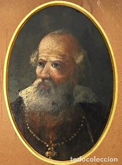 Arte: &Oacute;leo Antiguo - Retrato oval estilo Barroco - Formato Gabinete - Esc Europea