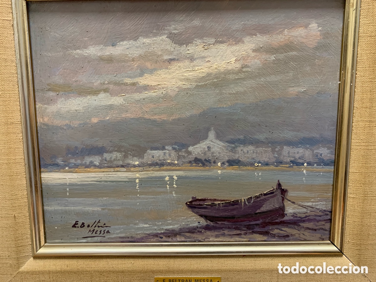 Arte: Enric Beltr&aacute;n Mesa 1940-2006, costa brava y Cadaques,26x21 obra y 46,5x41,5 con marco