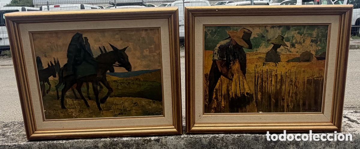 Arte: Pareja &Oacute;leos Originales Castilviejo