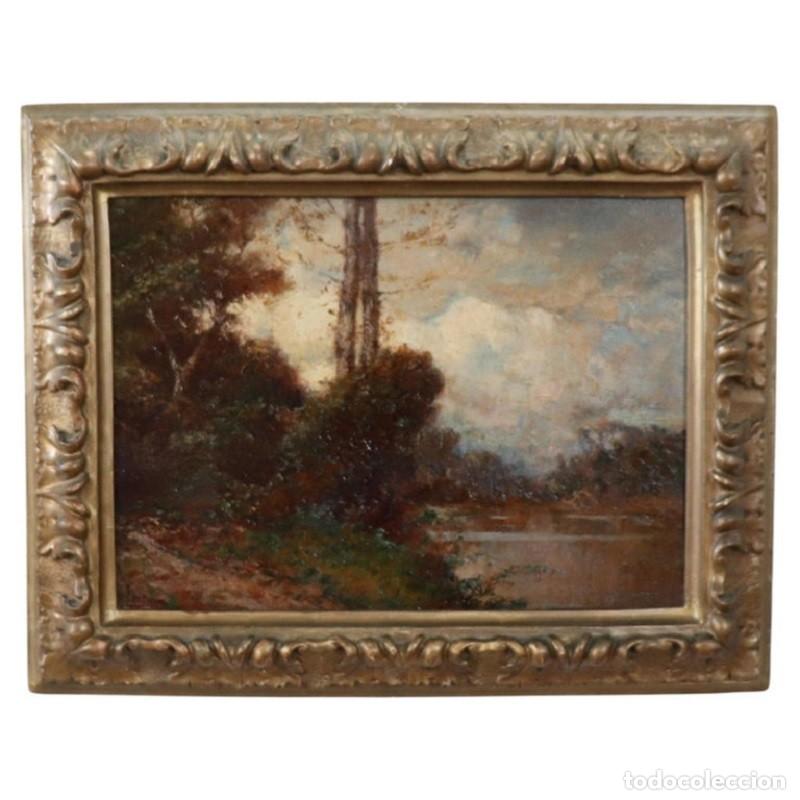 Arte: &Oacute;leo sobre tabla firmado L. Clara, paisaje italiano, principios del siglo XX