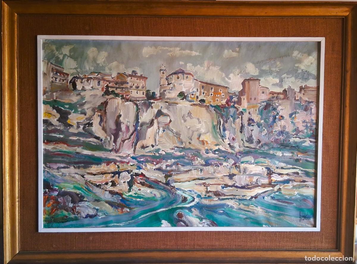Arte: SALVADOR RODRIGUEZ BRONCH&Uacute; (GODELLA,1913-1999) &rdquo;Vista de Cuenca&rdquo; &oacute;leo sobre lienzo (70 x 100) 1968
