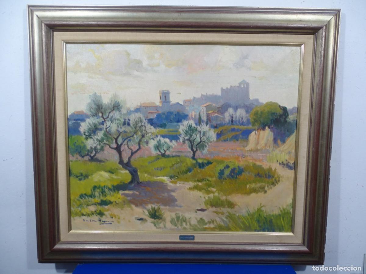 Arte: GRAN OLEO TELA ANTONI SALA HERRERO. PUESTA DE SOL EN CALAFELL.
