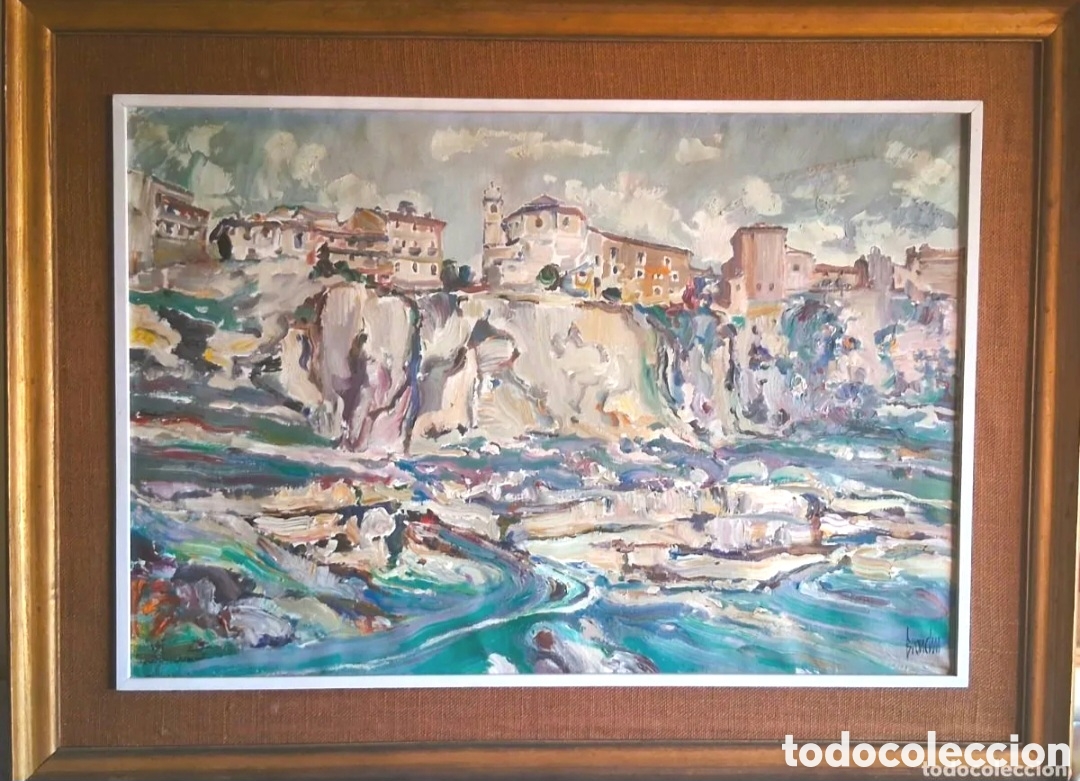 Arte: SALVADOR RODRIGUEZ BRONCH&Uacute; (GODELLA,1913-1999) &rdquo;Vista de Cuenca&rdquo; &oacute;leo sobre lienzo (70 x 100) 1968