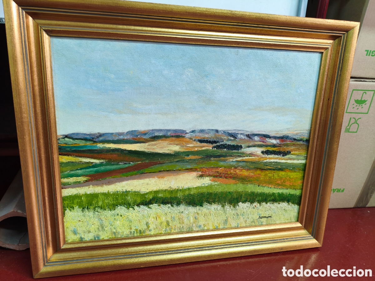Arte: &Oacute;leo sobre t&aacute;blex &rdquo;Trigos, pinos y amapolas&rdquo; (1977) - C. Rom&oacute;n Aparicio