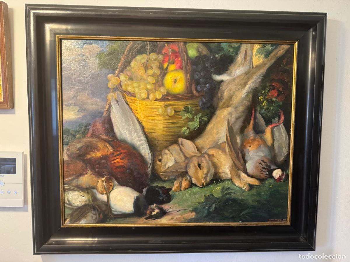 Arte: Victor Moya Calvo, Bodeg&oacute;n, Oleo sobre lienzo. 78 X 93 cm.