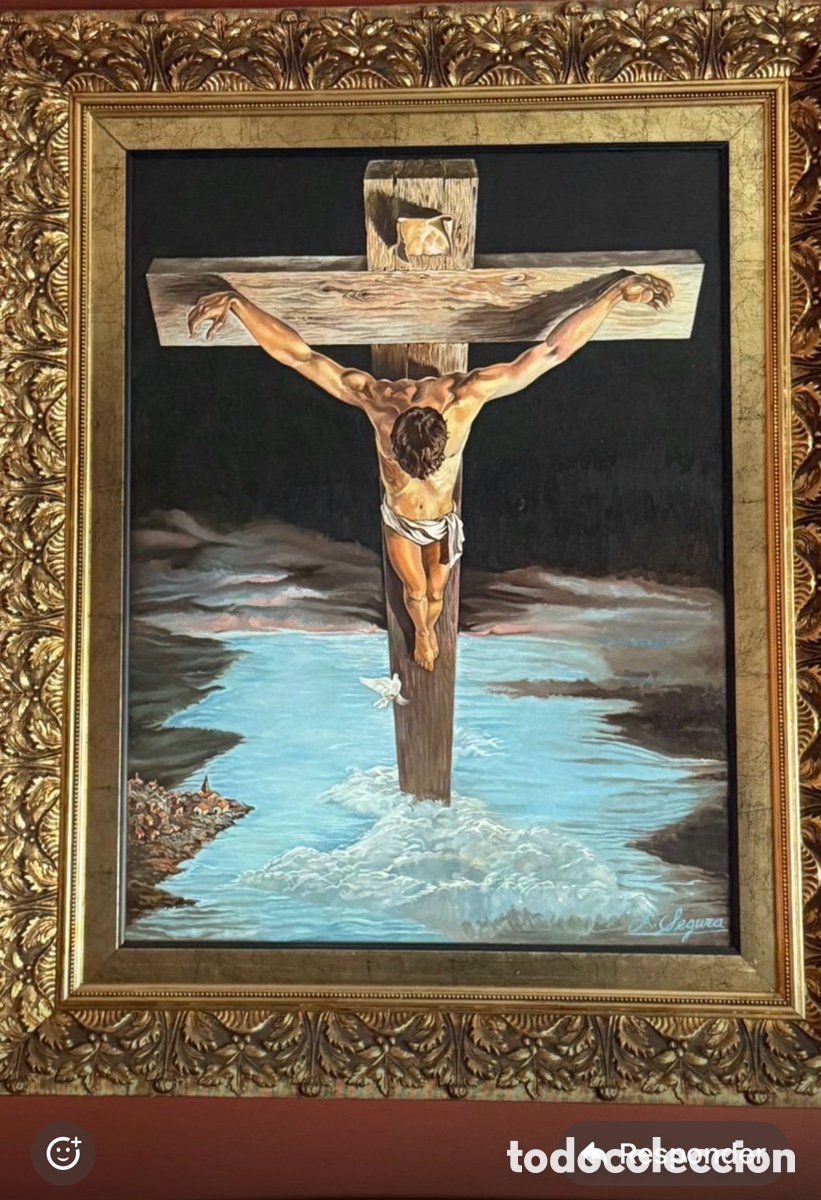 Kunst: Cristo en la cruz saliendo de las aguas.