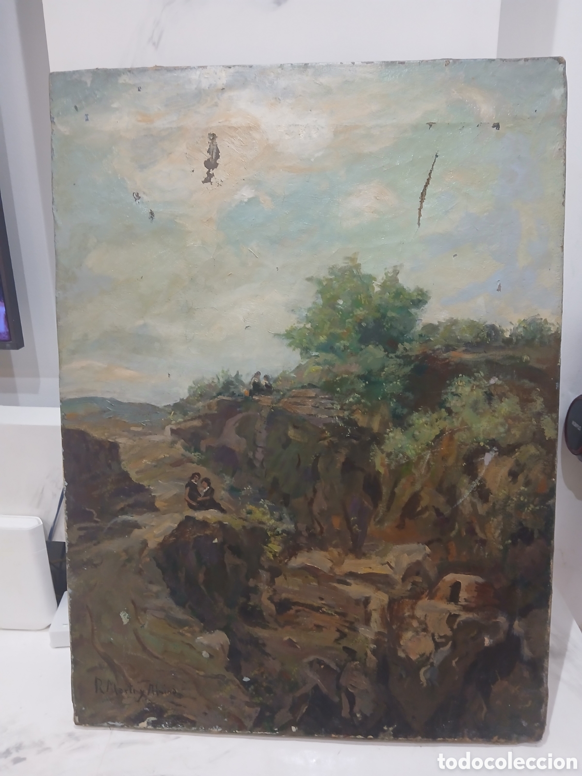 Arte: Cuadro antiguo firmado r marti alsina