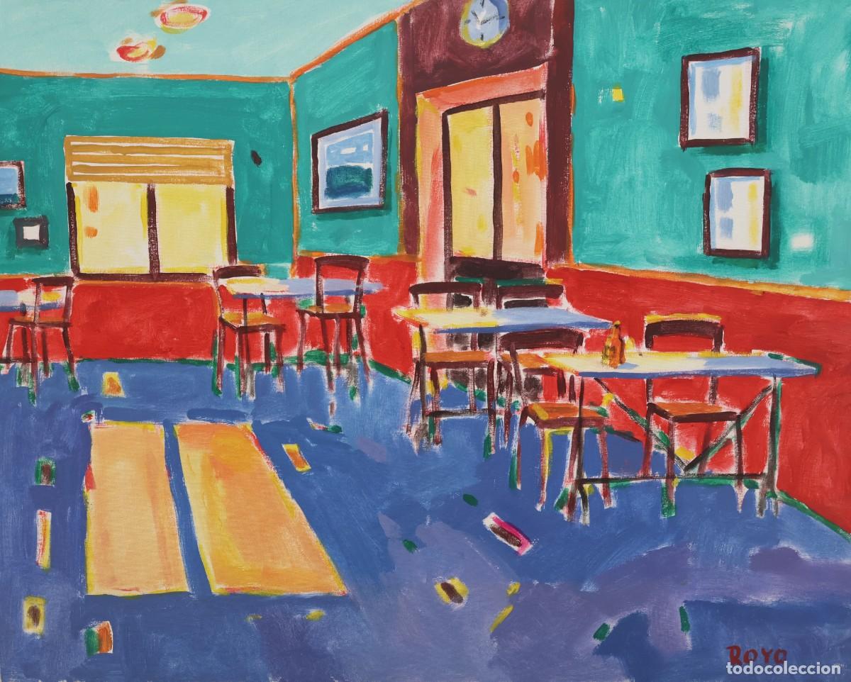 Arte: MANUEL DOBLAS PINTO -ROYO- (Malaga, 1957) OLEO SOBRE TELA. INTERIOR DE BAR