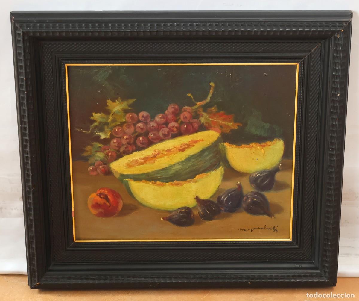 Arte: MIGUEL MARTINEZ VERCHILI (1898 - 1989) OLEO SOBRE TABLEX. BODEGON FRUTAL