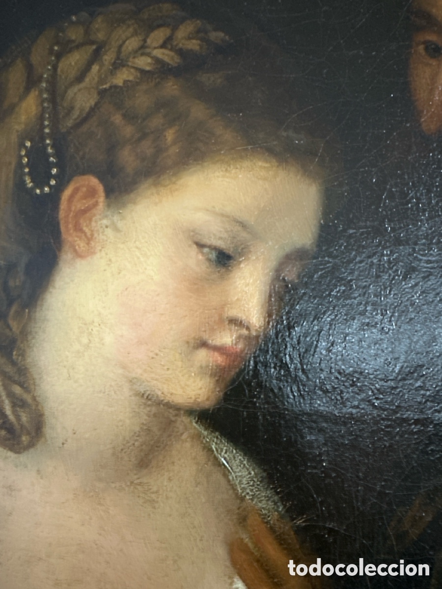 Arte: AN&Oacute;NIMO. OLEO SOBRE LIENZO DEL SIGLO XVIII. - Foto 4
