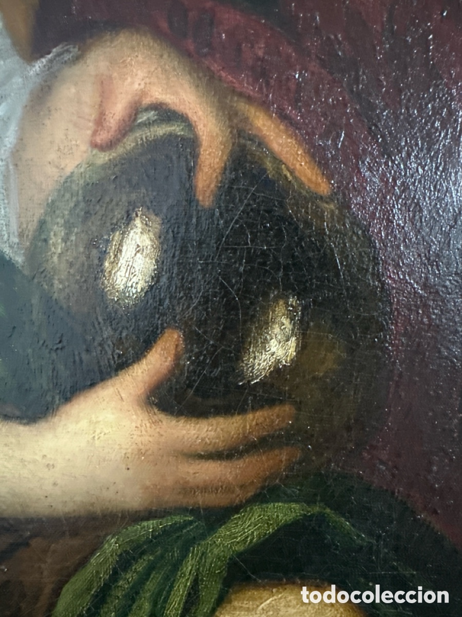 Arte: AN&Oacute;NIMO. OLEO SOBRE LIENZO DEL SIGLO XVIII. - Foto 5