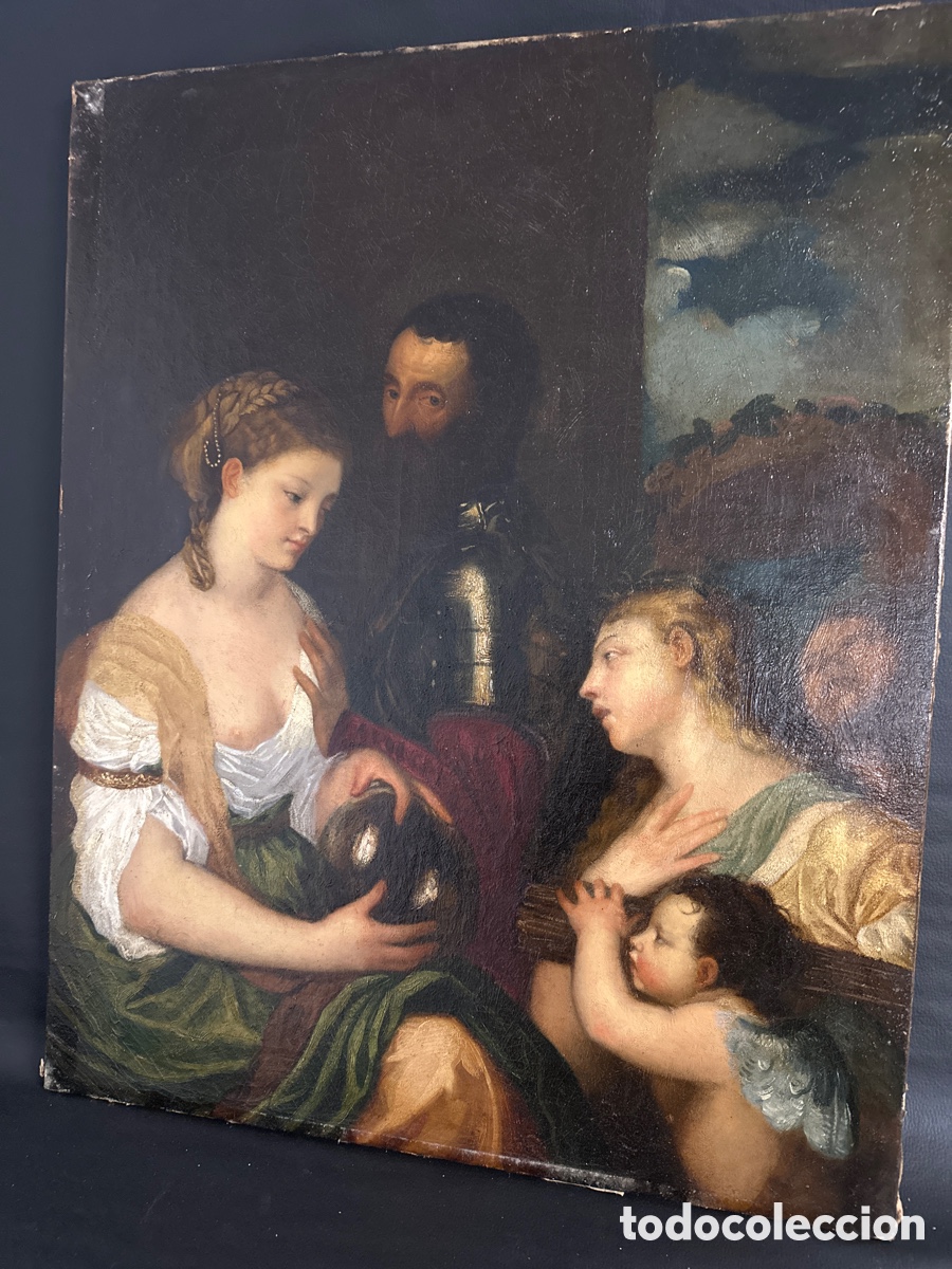 Arte: AN&Oacute;NIMO. OLEO SOBRE LIENZO DEL SIGLO XVIII. - Foto 7