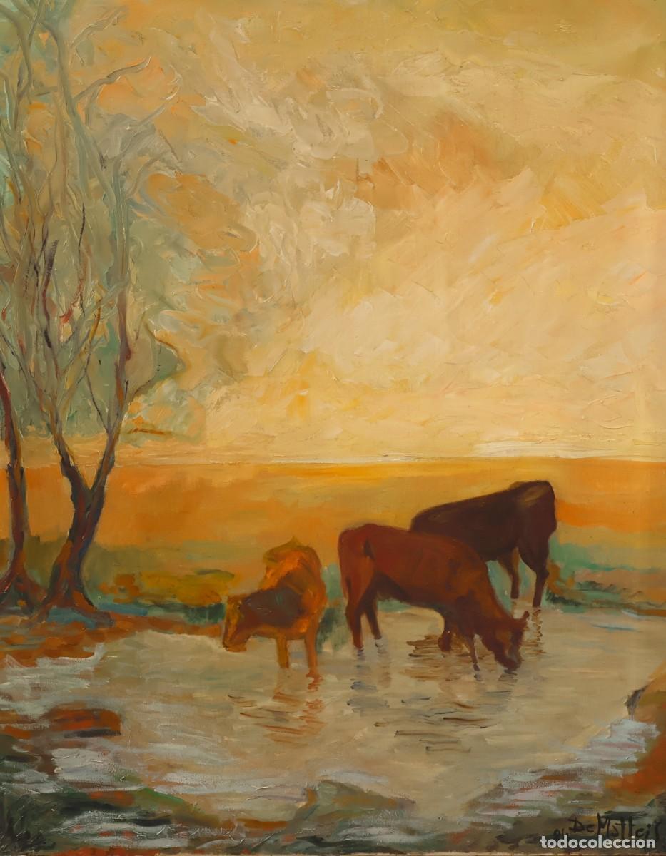 Arte: ALBERTO ADOLFO DE MATTOIS (XX) OLEO SOBRE TELA. PAISAJE CON PASTO