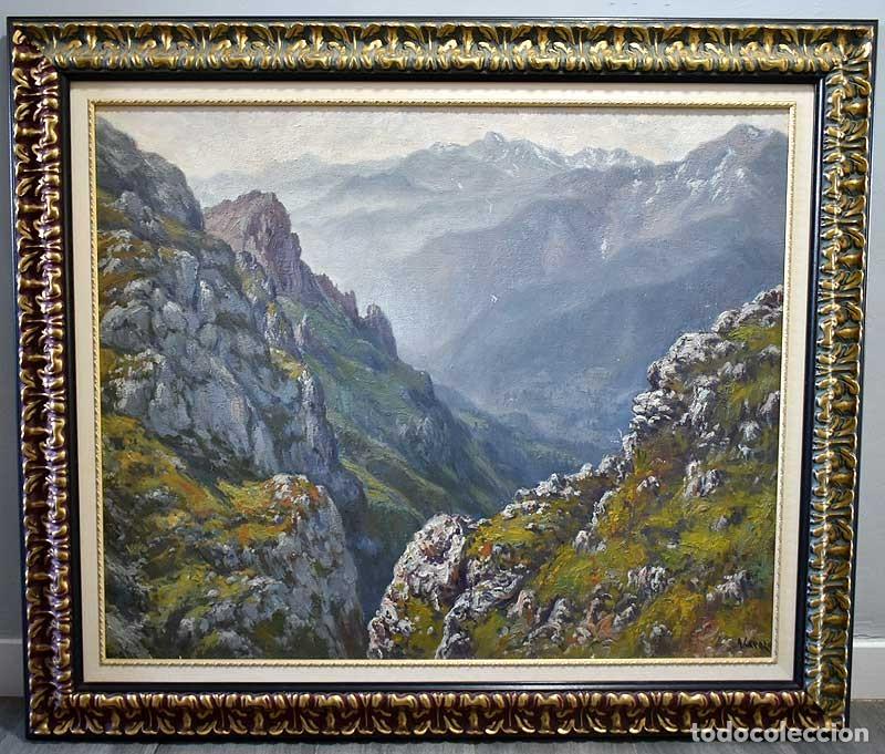 Kunst: Paisaje de monta&ntilde;a. Oleo sobre tabla de Andr&eacute;s Cerezo Mena