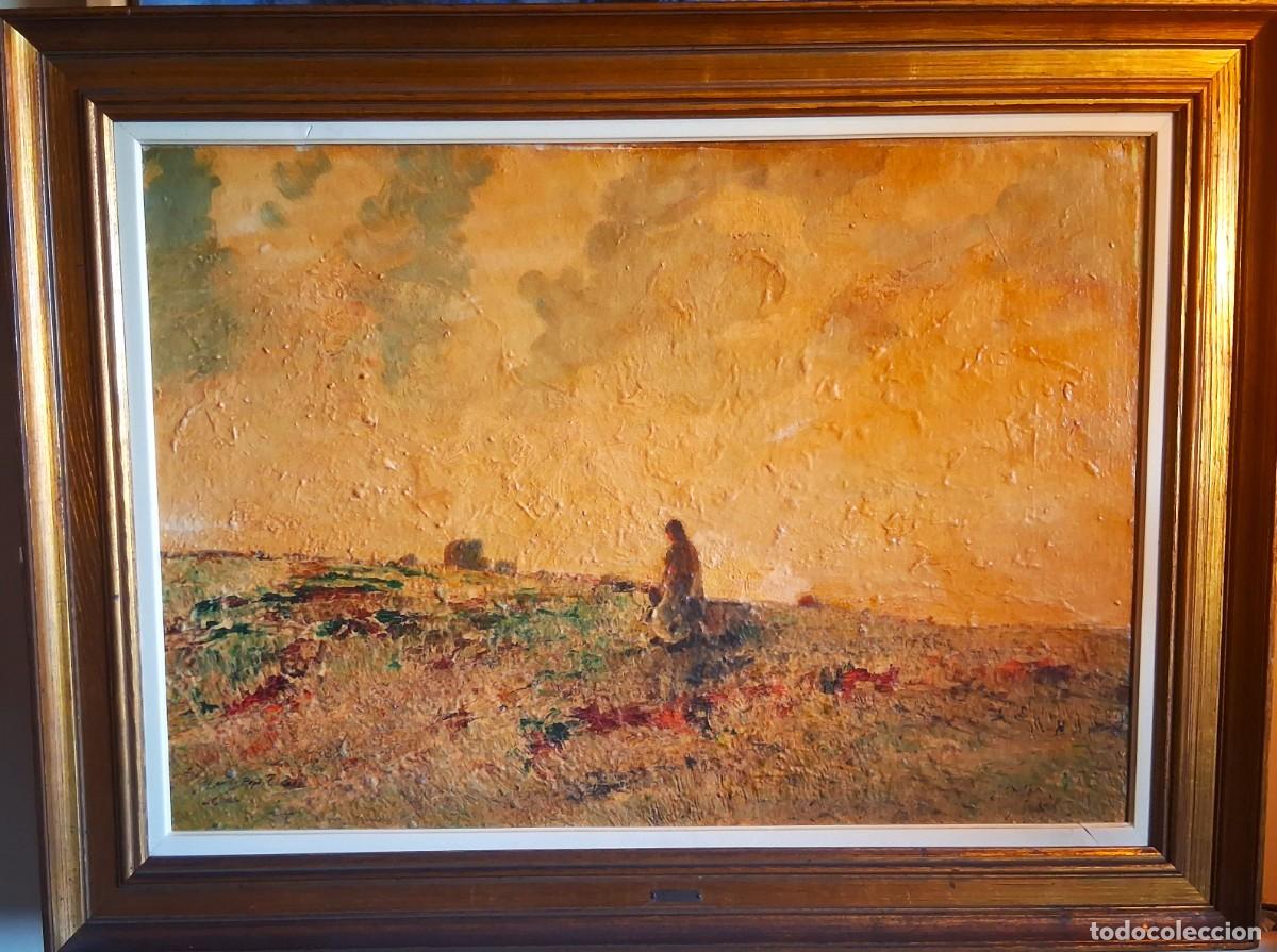Kunst: LUIS GINER VALLS (Godella,1900-1995) &rdquo;Campo con figura&rdquo; &oacute;leo sobre lienzo (77 x 53,5)