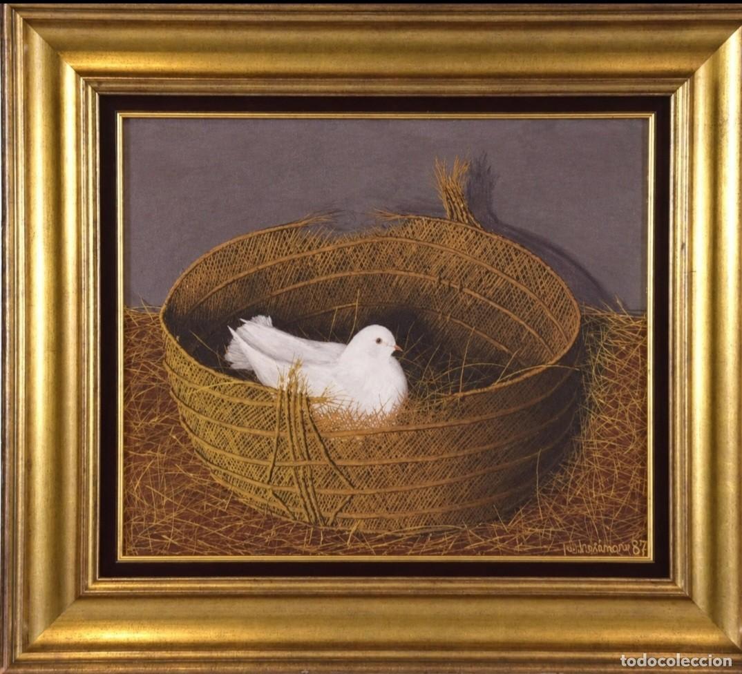 Kunst: PEDRO C&Aacute;MARA (AYORA,1936-VALENCIA ,2017) &rdquo;PALOMA&rdquo; &Oacute;LEO SOBRE LIENZO (46 x 55)