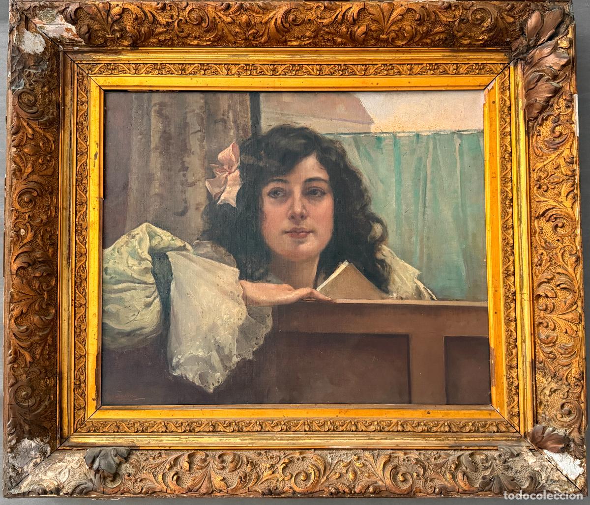 Arte: Pedro S&aacute;enz S&aacute;enz , M&aacute;laga , &oacute;leo lienzo , retrato femenino , R804