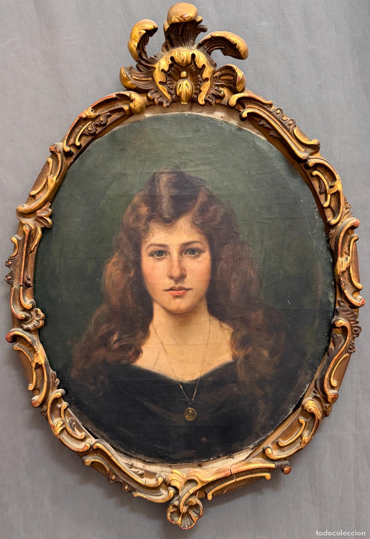 Arte: Pedro S&aacute;enz S&aacute;enz , M&aacute;laga , &oacute;leo lienzo , retrato femenino , R806
