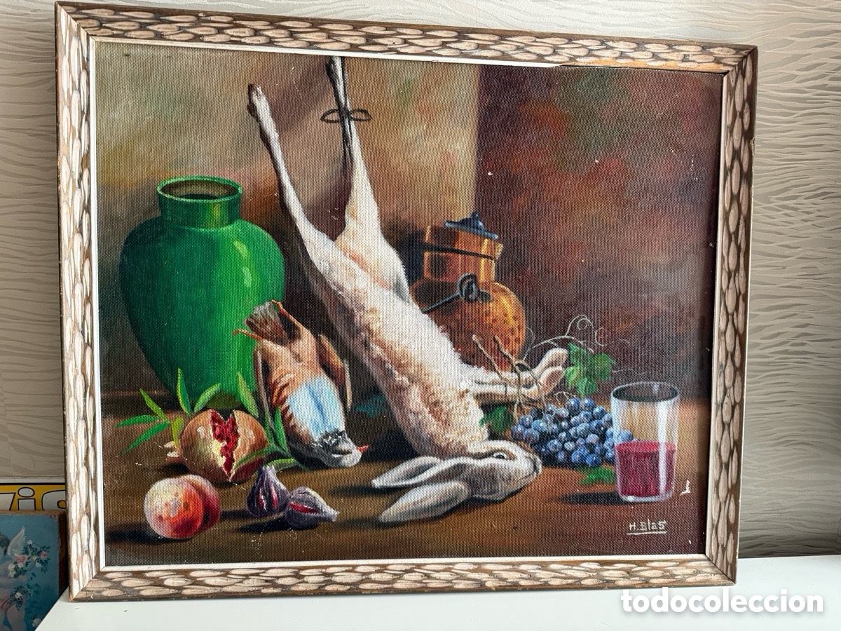 Kunst: BODEG&Oacute;N. Oleo en tabla. Firmado. H.BLAS. 74x60 cm