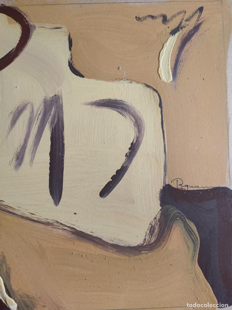 Arte: &Oacute;leo sobre tabla pintura abstracta firmado