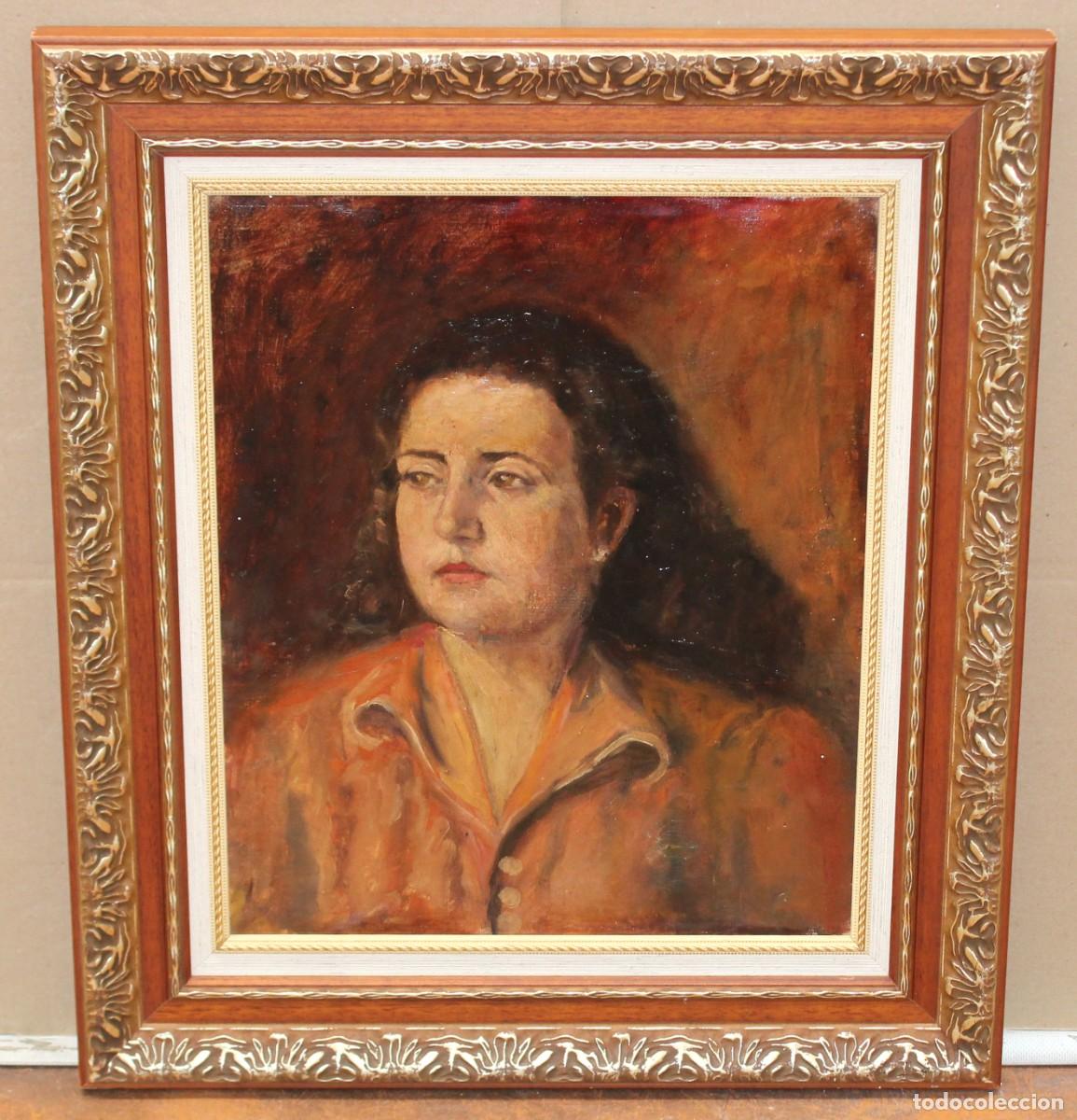 Arte: ESCUELA ESPA&Ntilde;OLA (XX) OLEO SOBRE TELA DE AUTOR AN&Oacute;NIMO. RETRATO FEMENINO