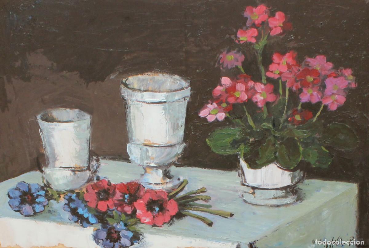 Arte: MIGUEL MARTINEZ VERCHILI (1898 - 1989) OLEO SOBRE PANEL. ARMONIA FLORAL. A&Ntilde;O 1971