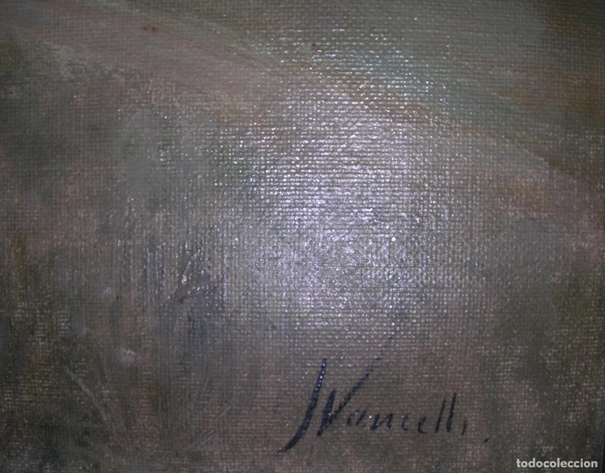 Arte: &Oacute;leo original de J. Vancells &ndash; Labores del campo &ndash; 80&times;58 cm &ndash; Con marco