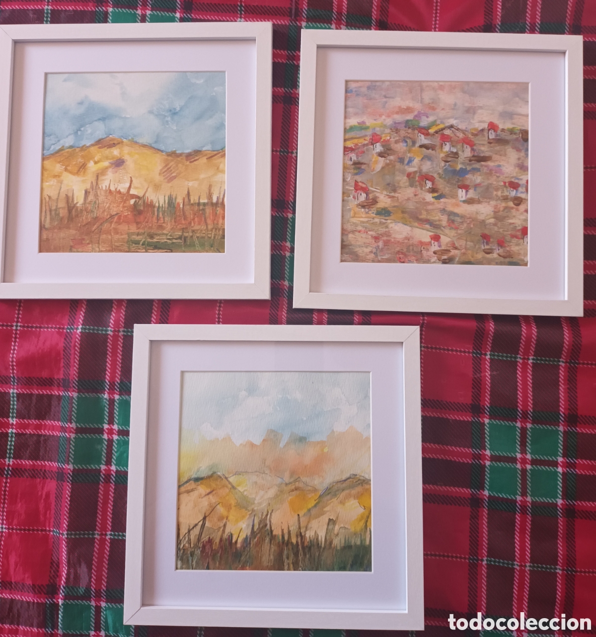 Arte: Tres acuarela enmarcadas de 20x20cm