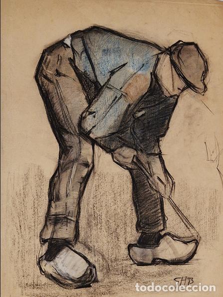 Arte: George Hendrik Breitner (1857-1923): Landarbeiter-Atribuido a.- Firmada con sus iniciales &rdquo;GHB&rdquo;.