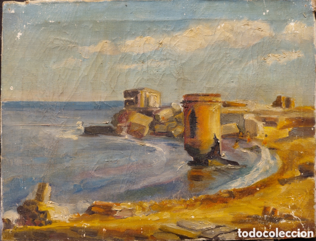 Arte: Sin firma (s. XIX-XX). Cala, &oacute;leo sobre lienzo.