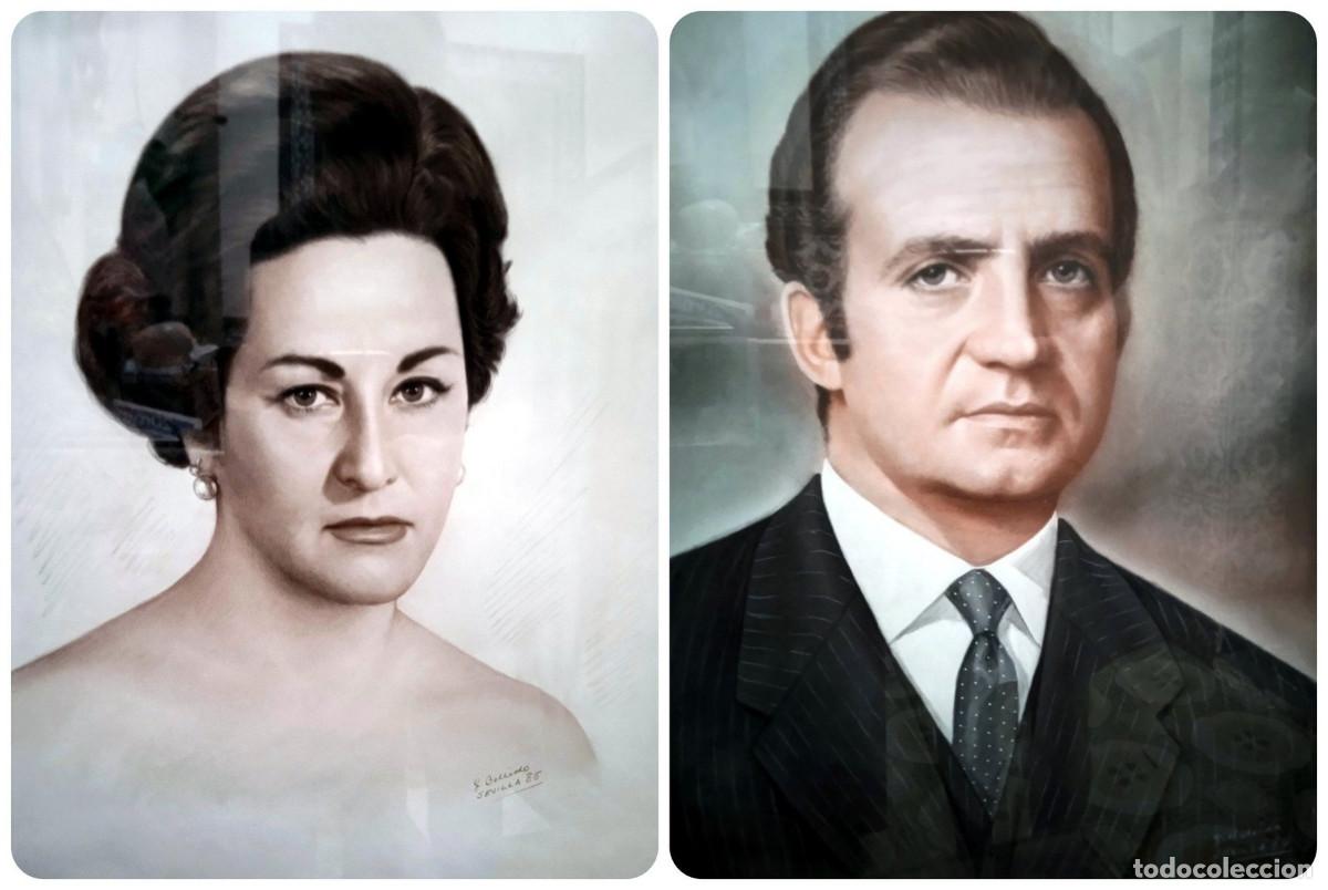 Kunst: Juan Carlos Bellido (Sevilla, 1942): Retratos del Rey Juan Carlos I y de la Infanta Pilar