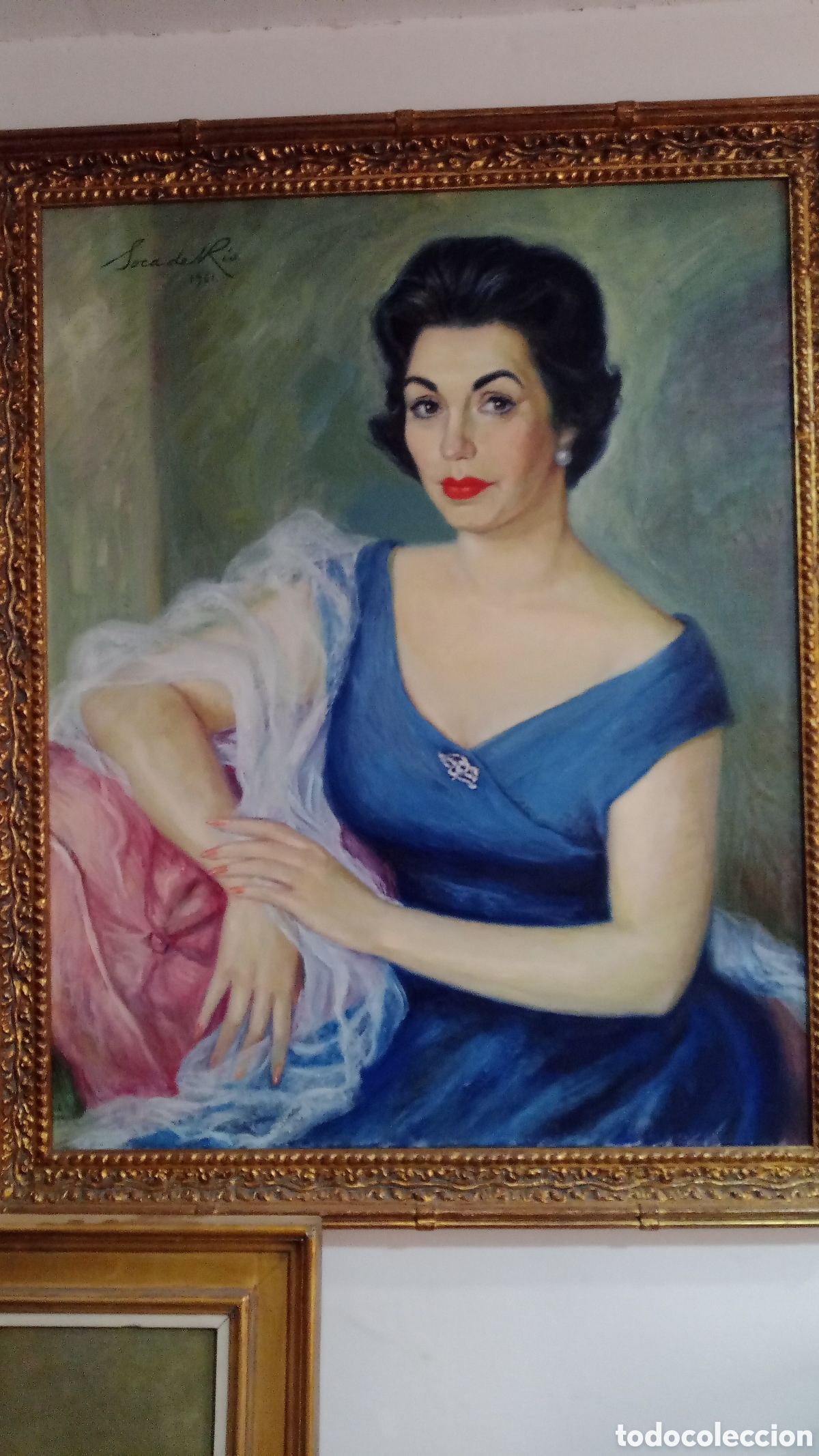Arte: DAMA CON VESTIDO DE FIESTA. EN OLEO SOBRE LIENZO EN TAMA&Ntilde;OS NATURAL. SOCA DEL RIO